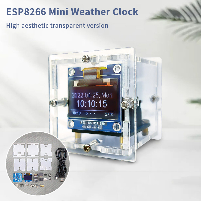 Diy Electronics Project Kit - طقم ساعة الطقس المصغرة ESP8266 -