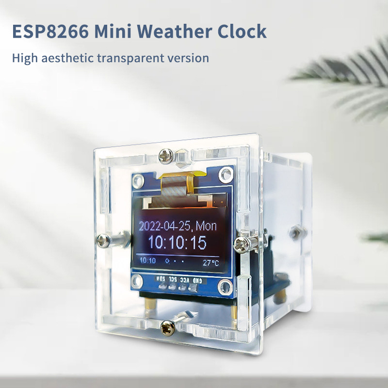 طقم ساعة الطقس المصغرة ESP8266 - مراجعة Diy Electronics Project Kit وسعره