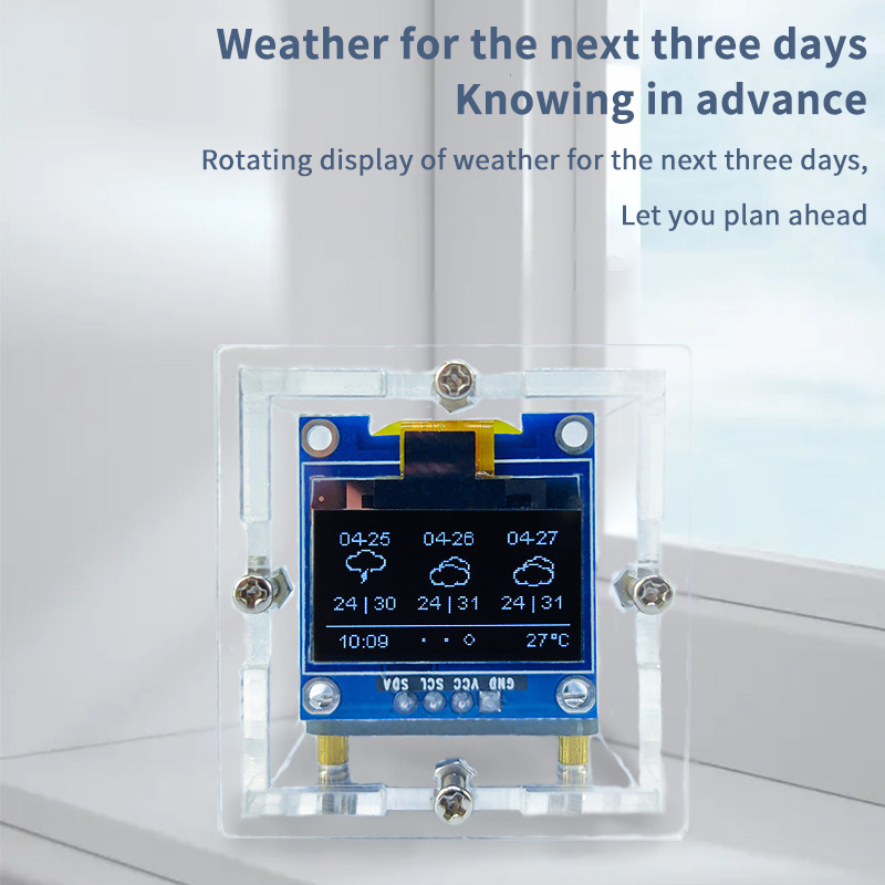 طقم ساعة الطقس المصغرة ESP8266 - مراجعة Diy Electronics Project Kit وسعره