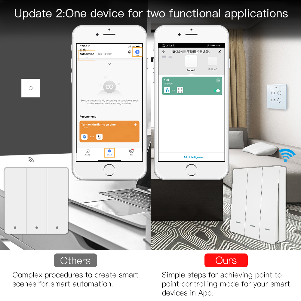 MOES Tuya ZigBee المشهد التبدي - مراجعة Push Button Tactile وسعره