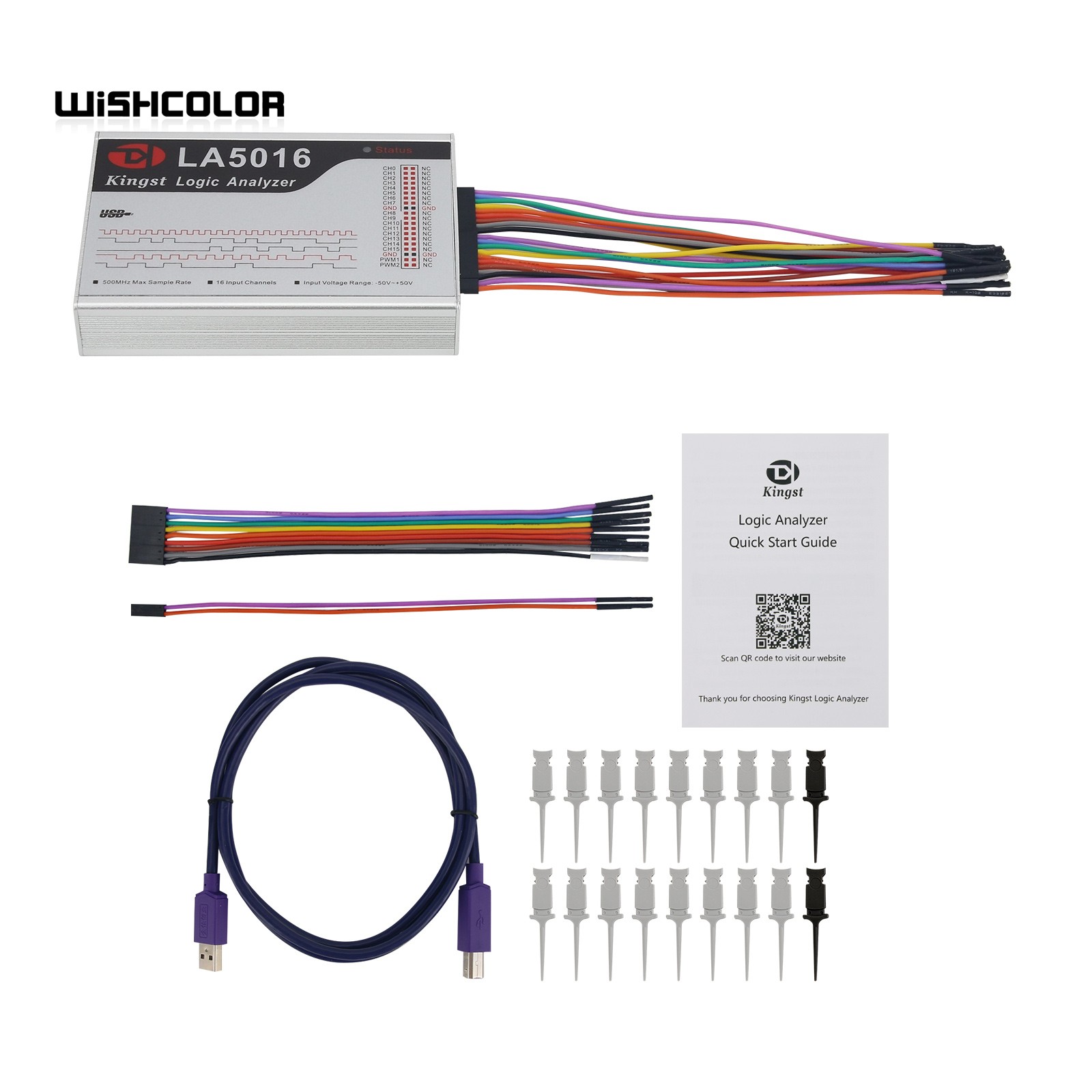 Wishcolor LA5016 USB محلل المن - مراجعة Logic Analyzer Usb وسعره