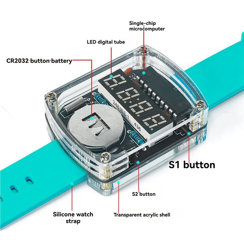 طقم ساعة LED إلكترونية للتركيب - مراجعة Diy Electronics Project Kit وسعره