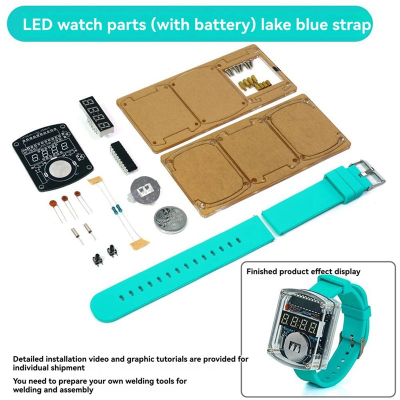 طقم ساعة LED إلكترونية للتركيب - مراجعة Diy Electronics Project Kit وسعره